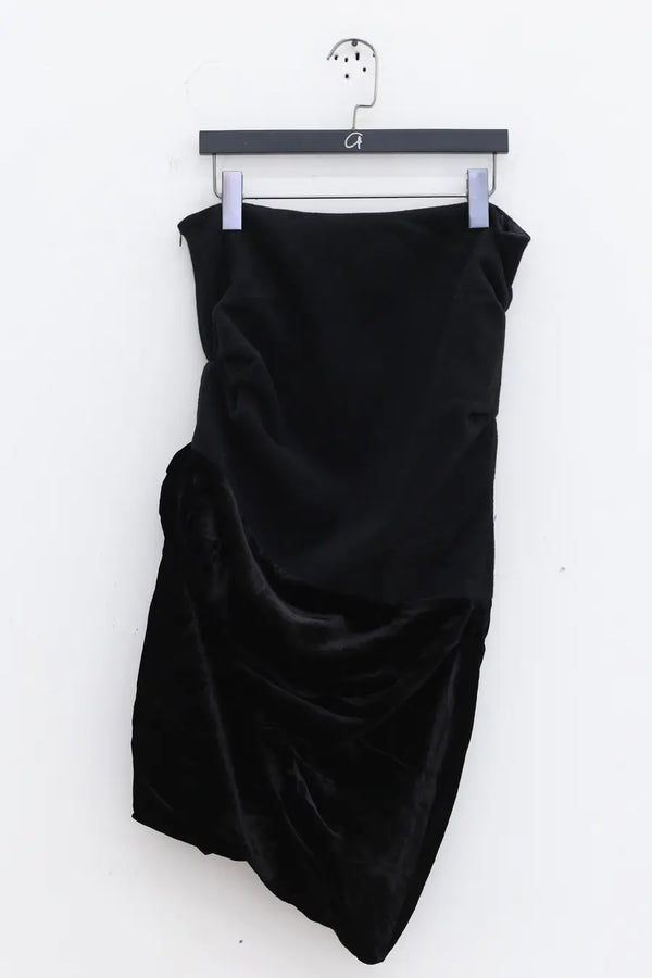 Un Morceau Wool Acetate Panel Bias Skirt UM222XZ22 Black